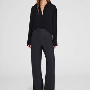 Club Monaco Silk Wool Wide-Leg Pants